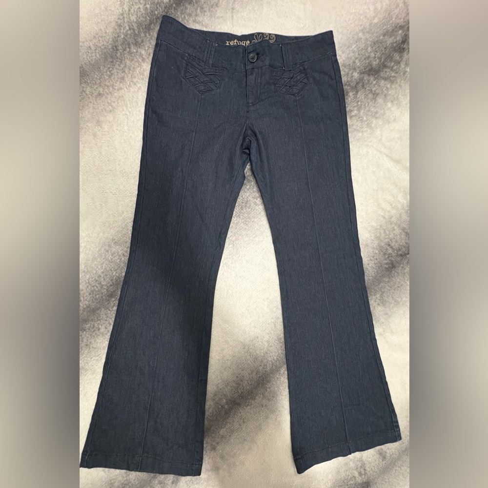 (B5) Refuge Charlotte Russe Bootcut Jeans Size 13 Dark Wash‎ Stretch Denim